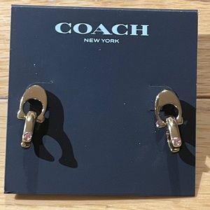 Brand New COACH Signature Rhinestone Earrings